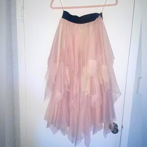Pink Ruffled Tulle Skirt